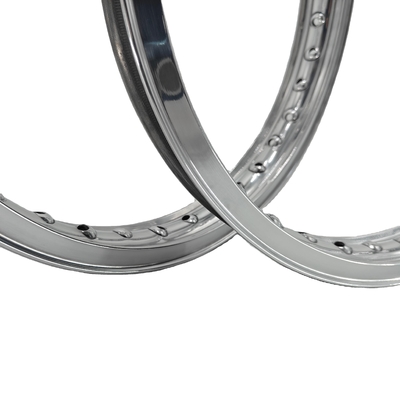 H 1.85-19&quot; 36 HOLES 40 HOLES Akront-Stil Valanced Alloy Motorradfelgen Polierte Farbe