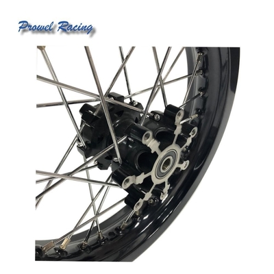 Customized Aluminium 6061 T6 Schwarzes Motorradrad Set 1.85x14 für Off-Road Bike