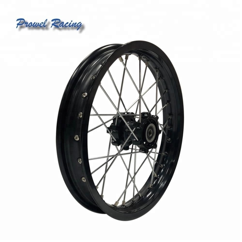 Customized Aluminium 6061 T6 Schwarzes Motorradrad Set 1.85x14 für Off-Road Bike
